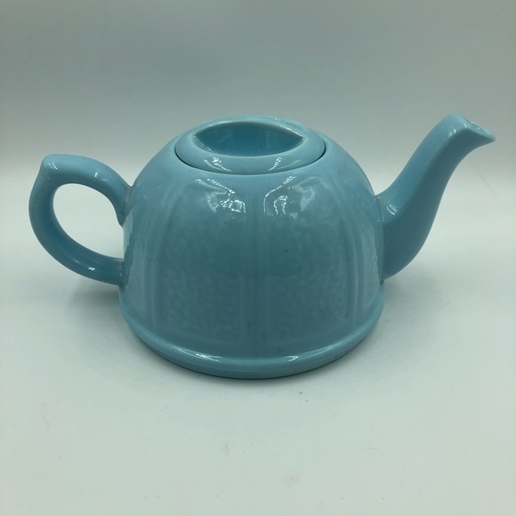 Vintage Small English Turquoise Teapot - Picture 1 of 4